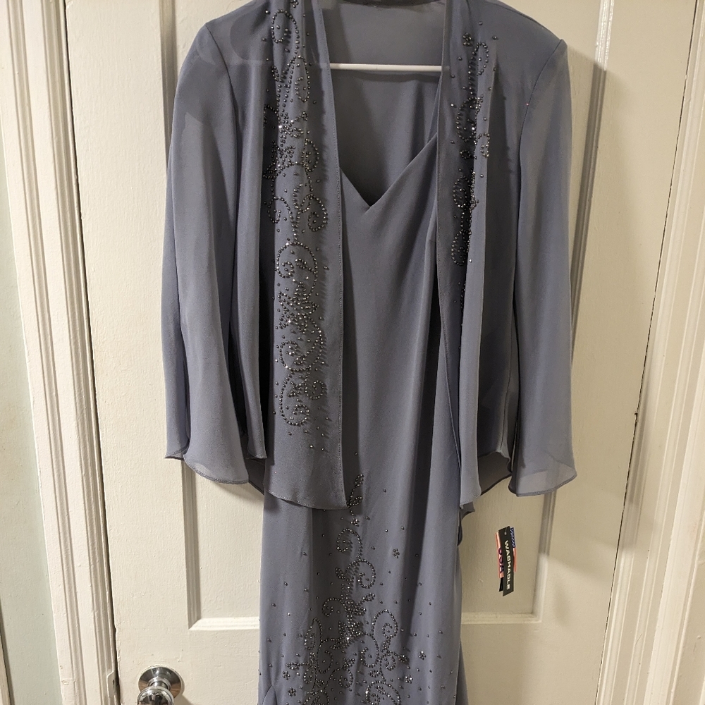 R&M Richards Formal Navy Blue Dress With Jacket